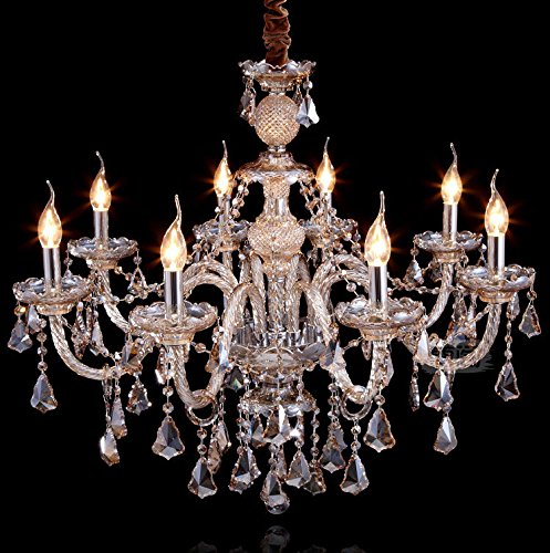 Cognac 8 Lights K9 Crystal Chandelier Ceiling Pendant Lamp 31x28 Inch W80793