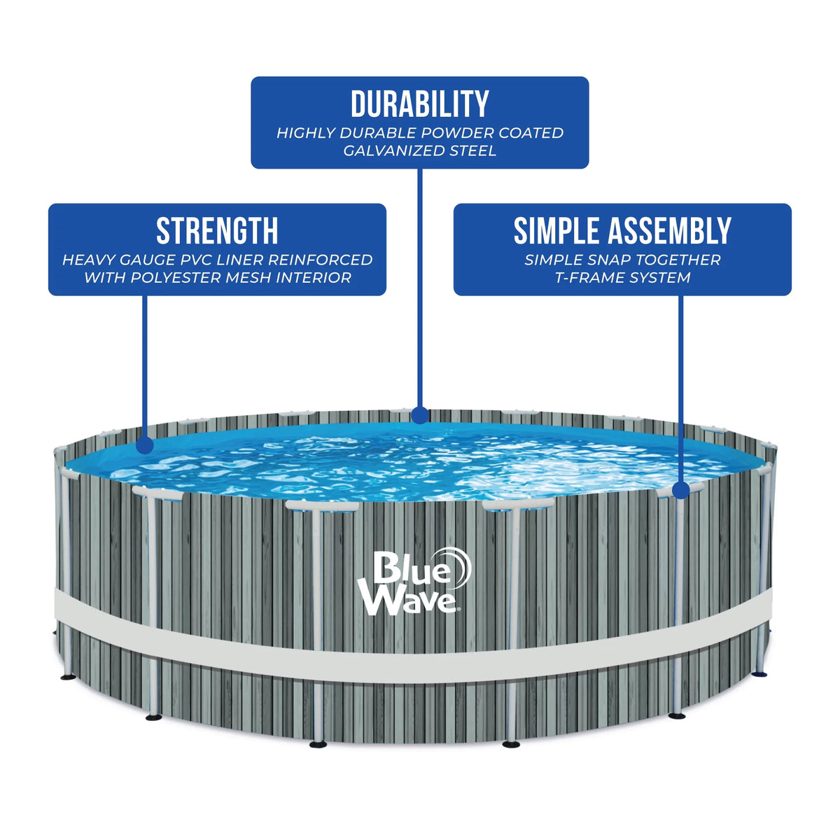15-ft Round 48-in Deep Above Ground Swimming Pool with Cover F5774