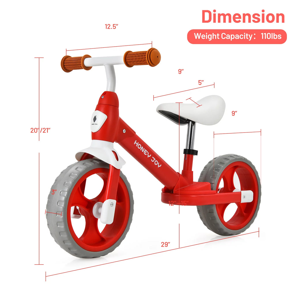 Kids Balance Bike with Feetrests Red A292