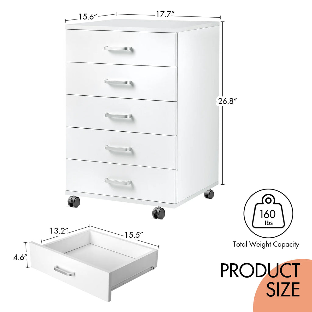 White 5 Drawer Storage Dresser H27232