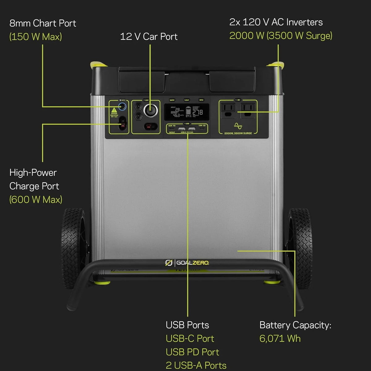 Portable Power Station 6071Wh Lithium Battery Generator 2000 Watt C401269