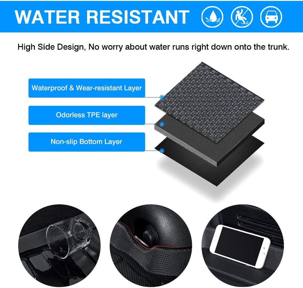 Custom Fit Cargo Liner Trunk Mat for Jeep Cherokee 2014-2021, Pack of 2 U27393