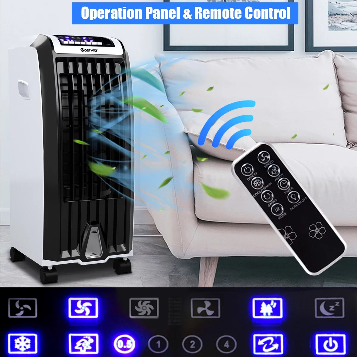 Portable Evaporative Cooler Fan with Remote Control P4704