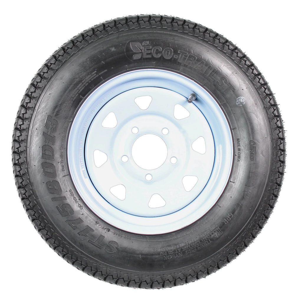 2-Pk Trailer Tire On Rim ST175/80D13 13 in. White Spoke Wheel D175991