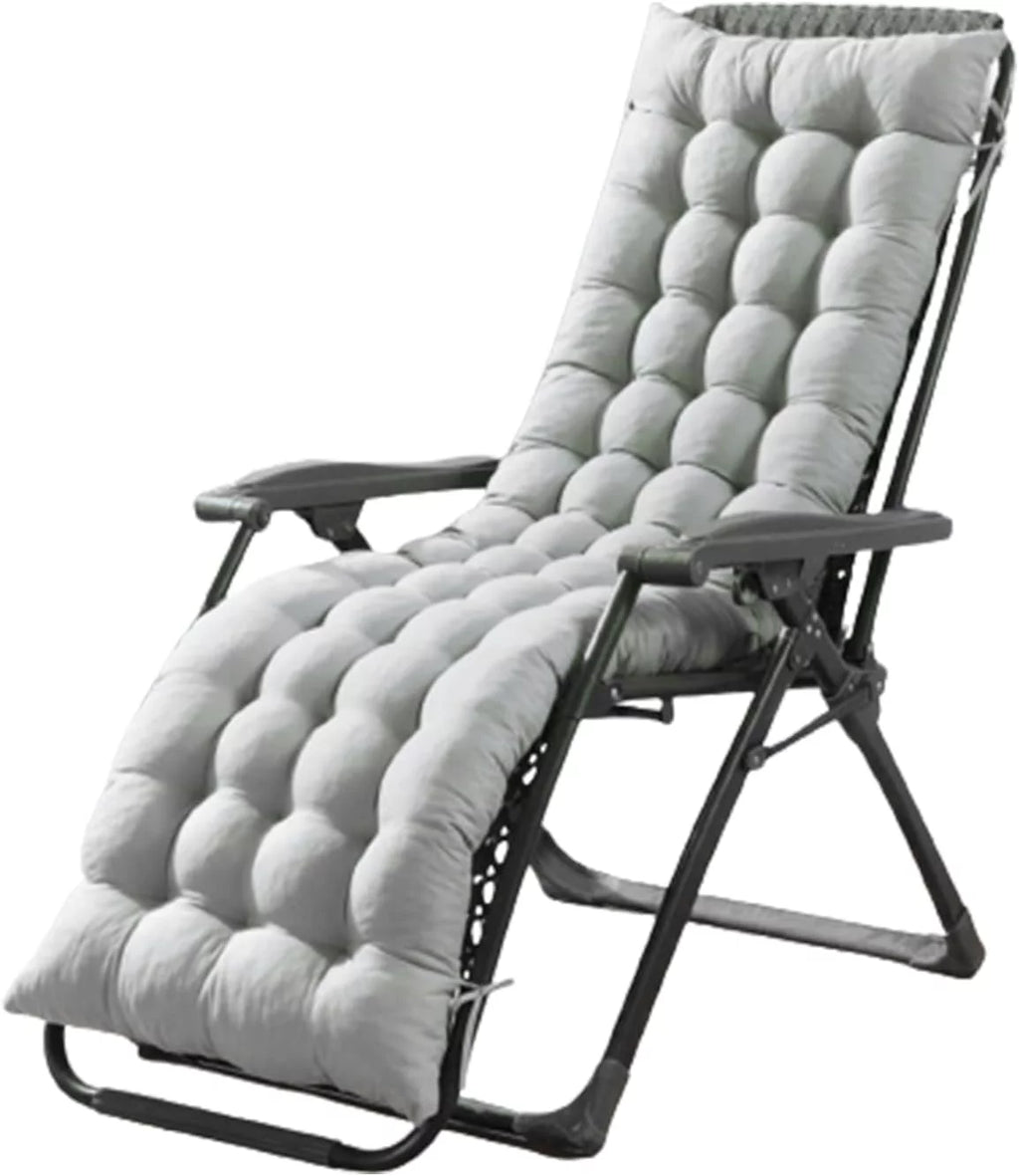 61in Gray Padded Patio Lounger Cushion N3156