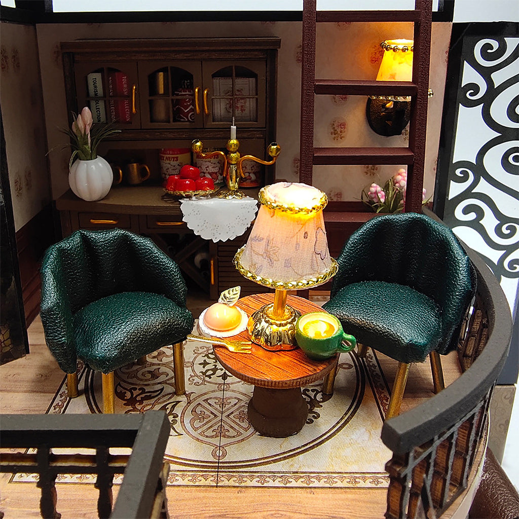 Dream Building Pavilion Dollhouse Miniature DIY House Kit with Furniture O99494