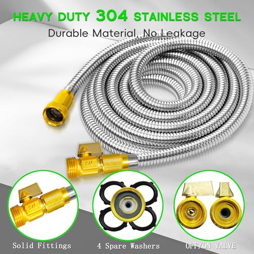 25 FT Non-Expandable Heavy-Duty Water Hose with 10-Function Nozzle W573261