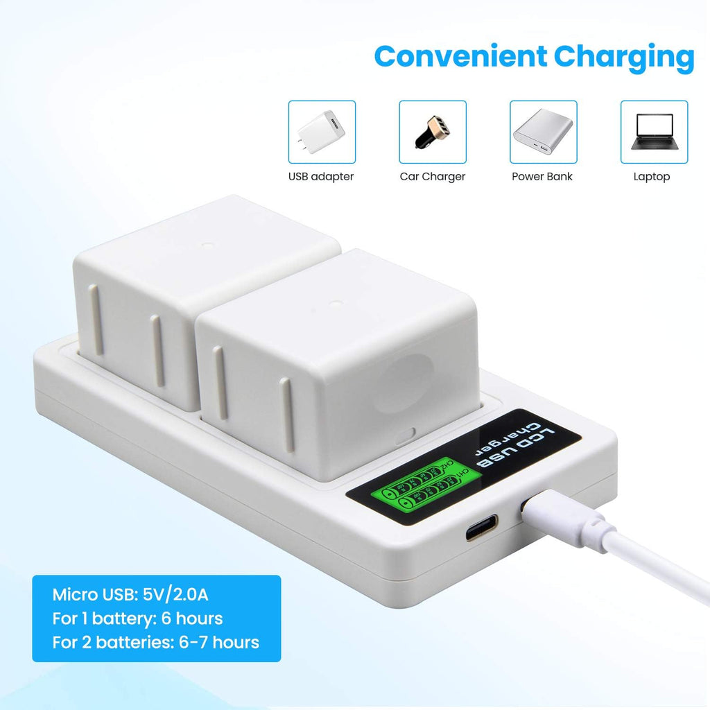 2-Pack Rechargeable Batteries and LCD Dual Charger 3.85V 4800mAh W26757