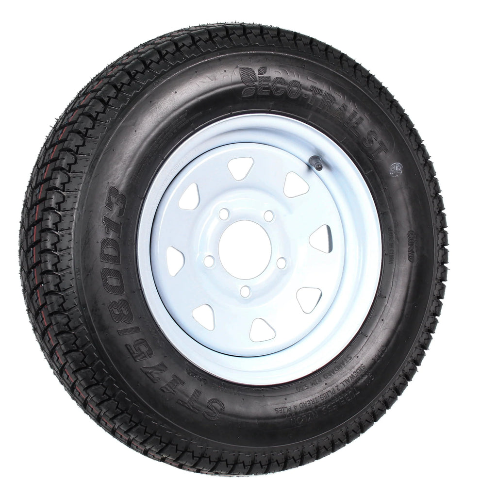 2-Pk Trailer Tire On Rim ST175/80D13 13 in. White Spoke Wheel D175991