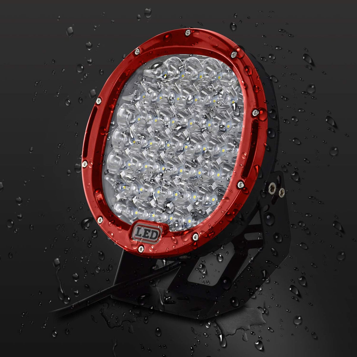 2PCS 96W Round Red LED Spot Driving Work Light 9 Inch D3745