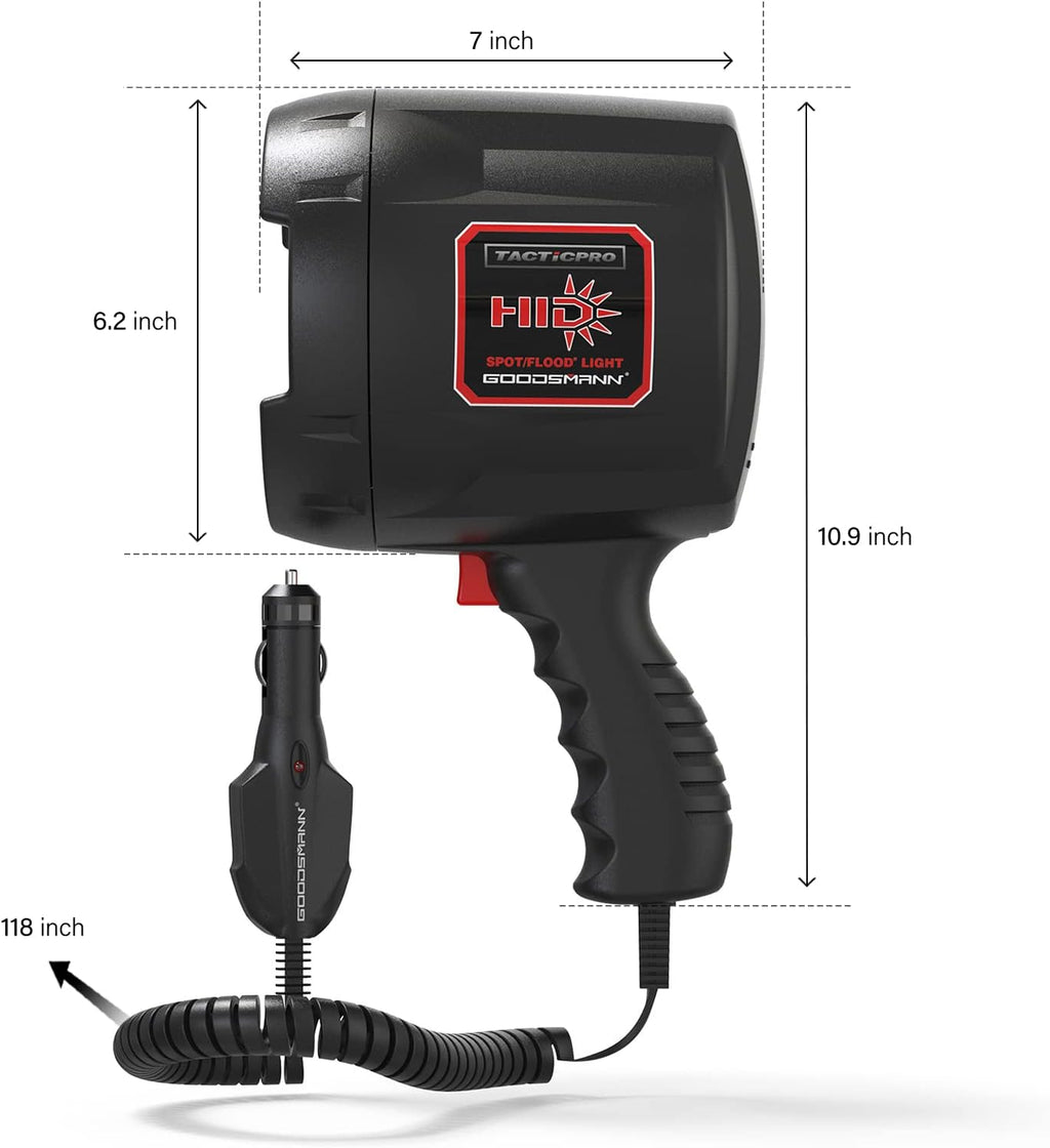 Handheld 2000 Lumen Spotlight Floodlight with 12V Car Charger and Nylon Storage Bag D177847