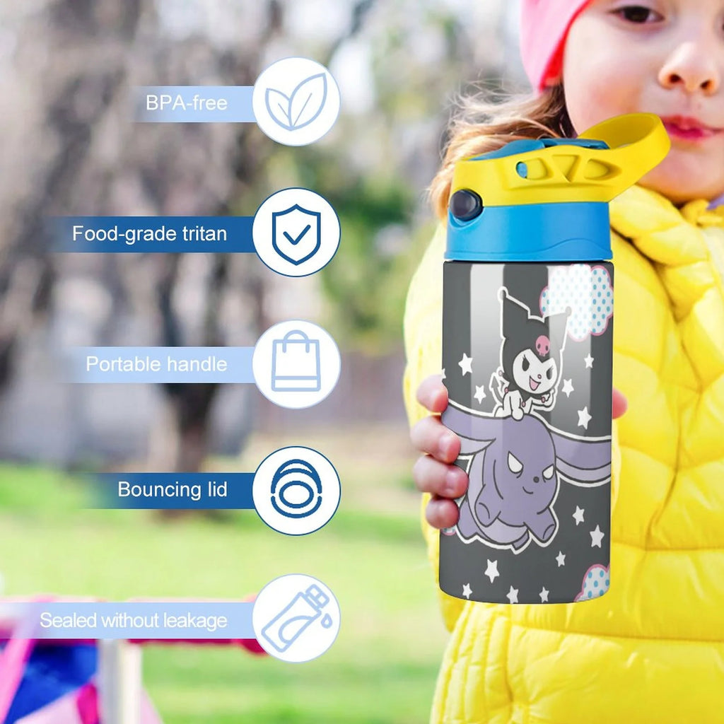 Children's Vacuum Insulated Stainless Steel Water Bottle With Straw W8121