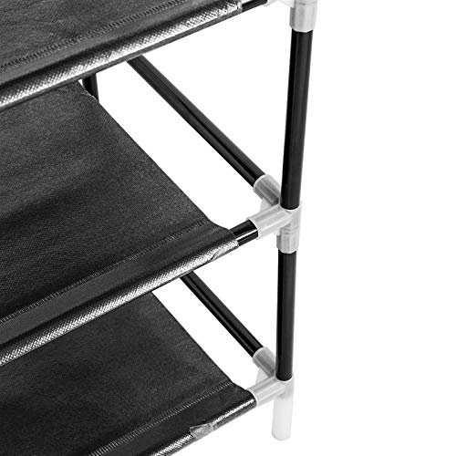 10 Tiers Shoe Rack with Dustproof Cover Shoe Storage Cabinet Organizer, Black V325253