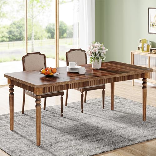 Oak Rectangular Dining Table with Wood Turned Legs, 63-Inch G720