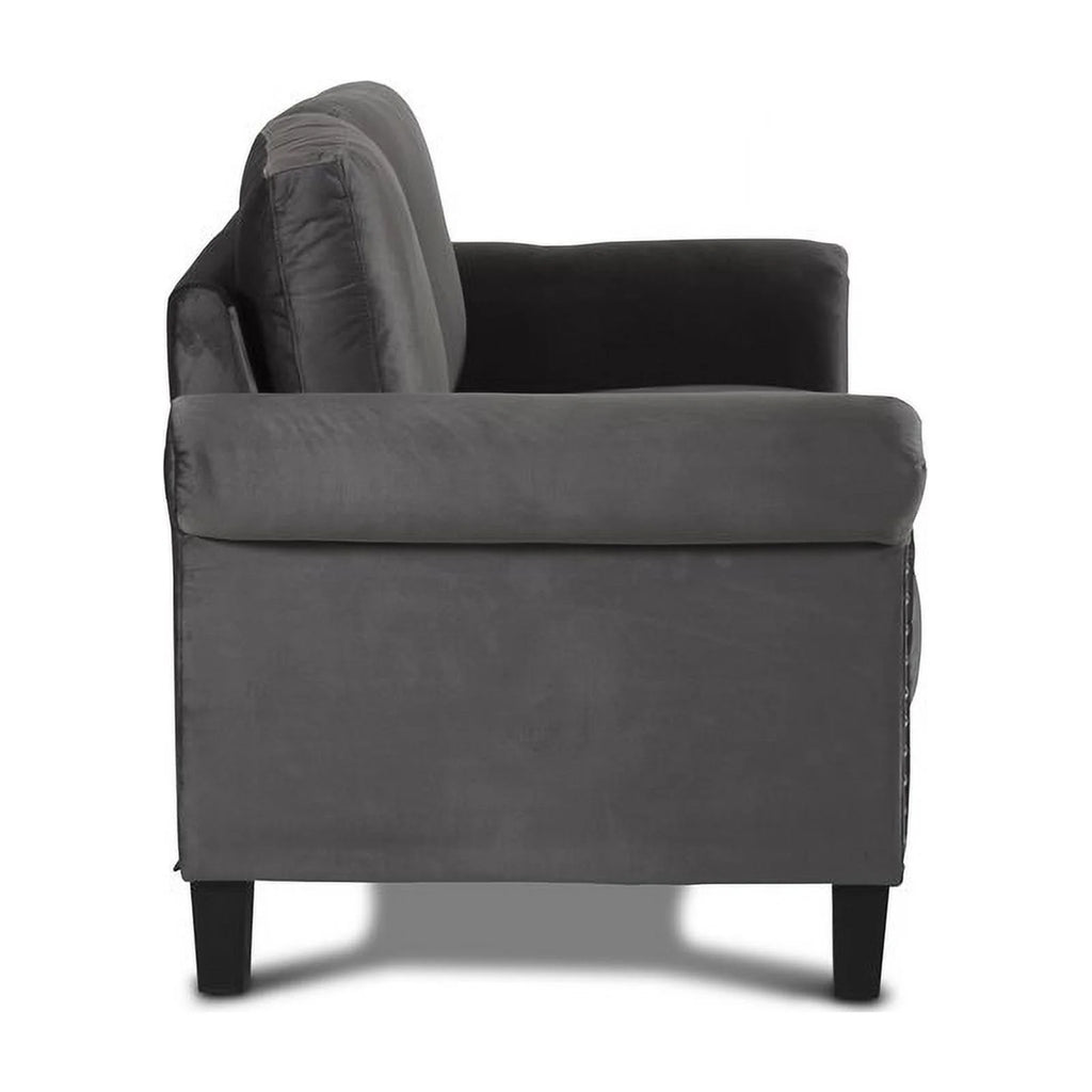 Gray Polyester Fabric Loveseat W54292