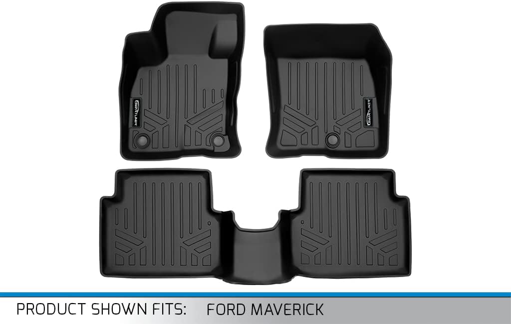 Black 2 Row Floor Mat Liner Set for Ford Maverick S18699