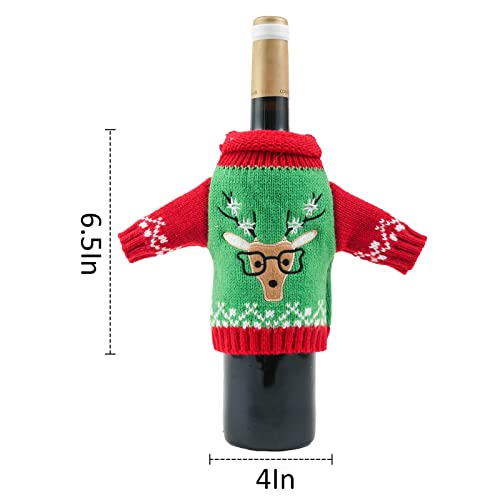4 Pack Knitted Christmas Wine Bottle Covers M983497