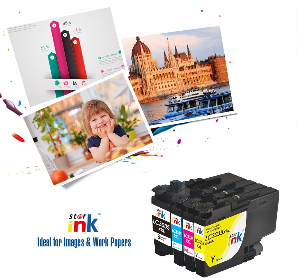 4 Packs Ink Cartridge for Brother Printer H651157