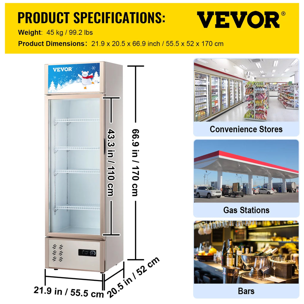 Commercial Refrigerator Glass Door 8 cu.ft. J922787