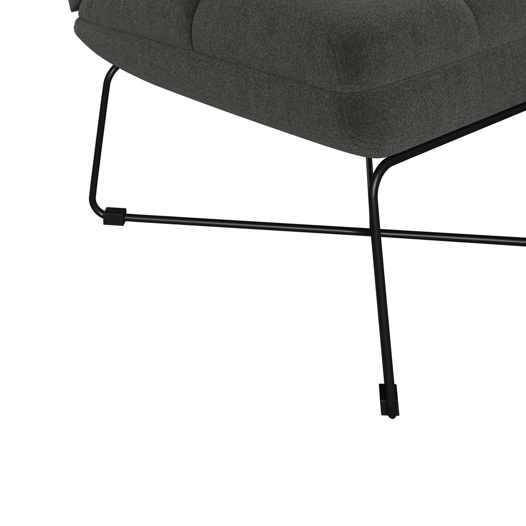 Turquoise Blue Armless Chair and Ottoman K278058