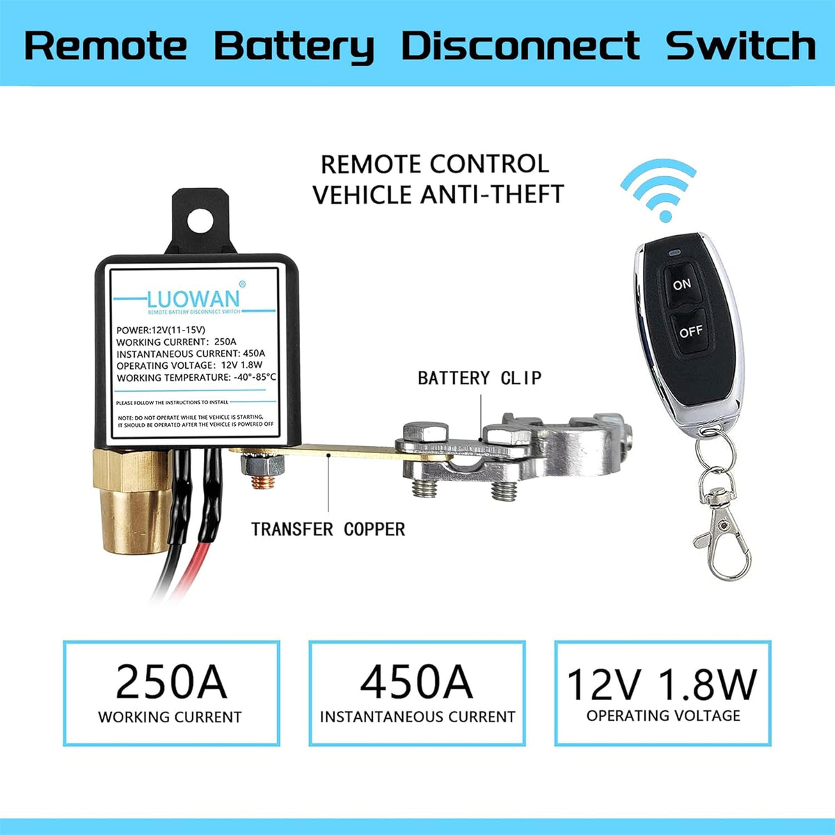 DC12V 250A Remote Battery Disconnect Switch O611
