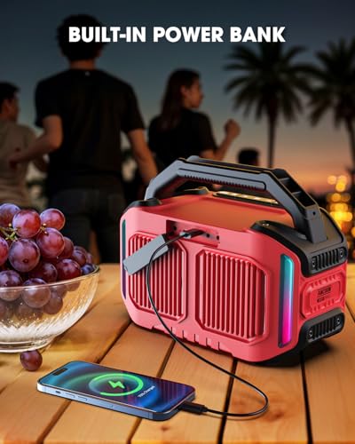 Bluetooth Wireless Speaker with Bass, 20H Playtime, IPX6 Waterproof (Black) K687
