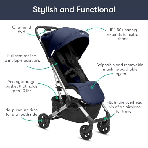 Compact Lightweight Foldable Stroller with Rain Cover and Cup Holder (Black) P1338