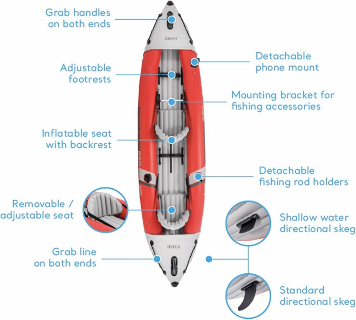 Inflatable Kayak Set with Paddles and Pump – 2-Person – 400lb Weight Capacity G358