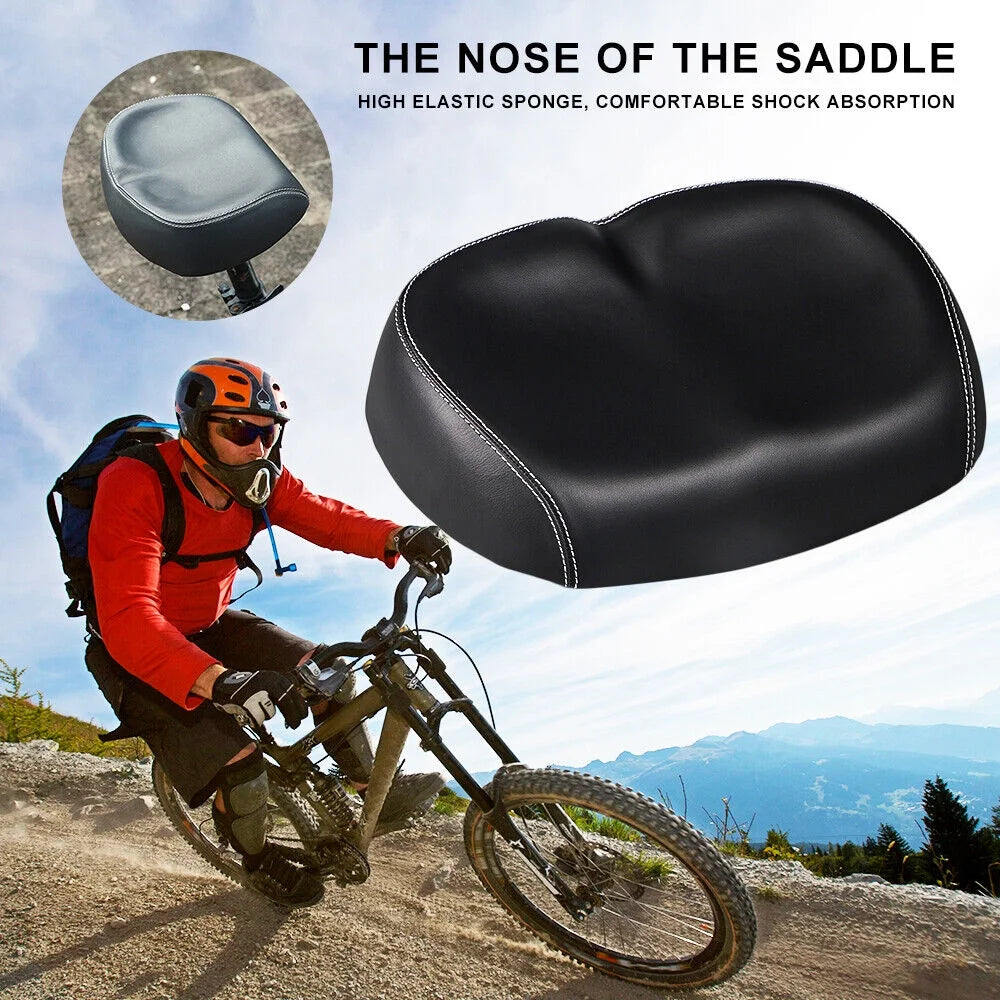 Black PU Pad Noseless Bicycle Seat Cushion W83548