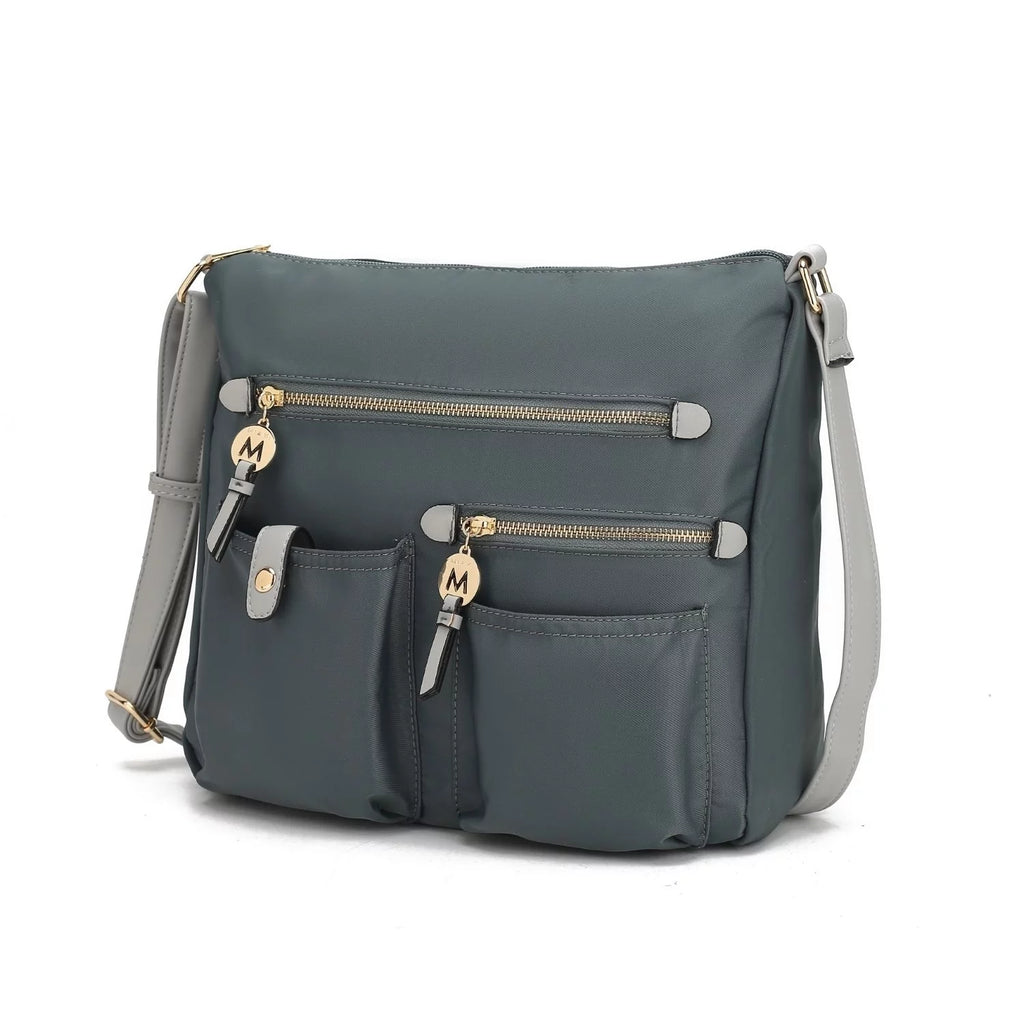 Color-Block Nylon Shoulder Bag Z942
