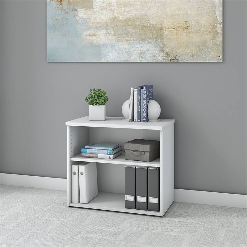White 2 Shelf Bookcase L487