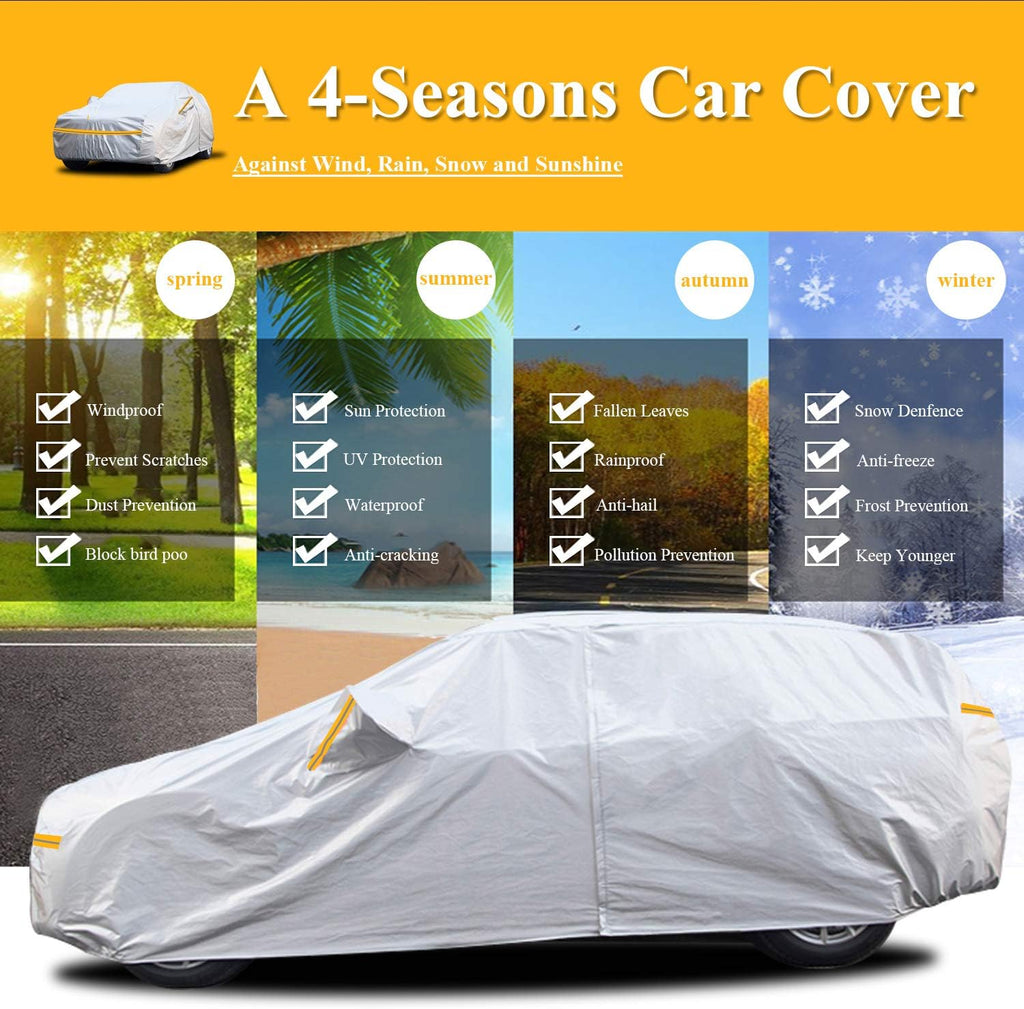 SUV Car Cover Waterproof All Weather 6 Layers with Zipper Cotton H20812