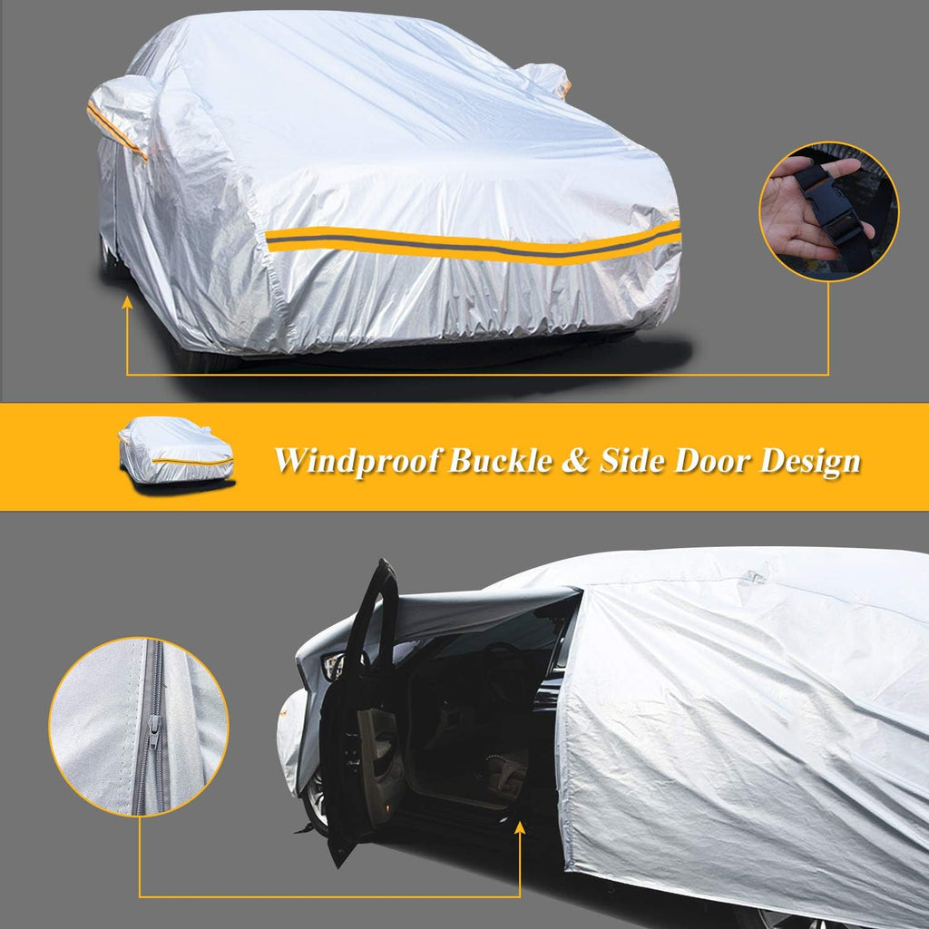 SUV Car Cover Waterproof All Weather 6 Layers with Zipper Cotton H20812