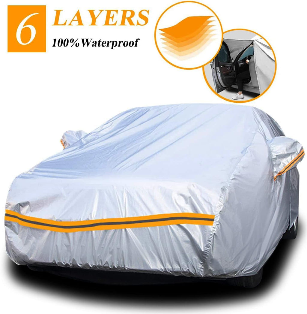 SUV Car Cover Waterproof All Weather 6 Layers with Zipper Cotton H20812