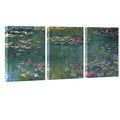 3 Panels Framed Canvas Wall Art Water Lilies B55397