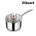 2 Quart Tri-Ply Stainless Steel Saucepan with Glass Lid J27377