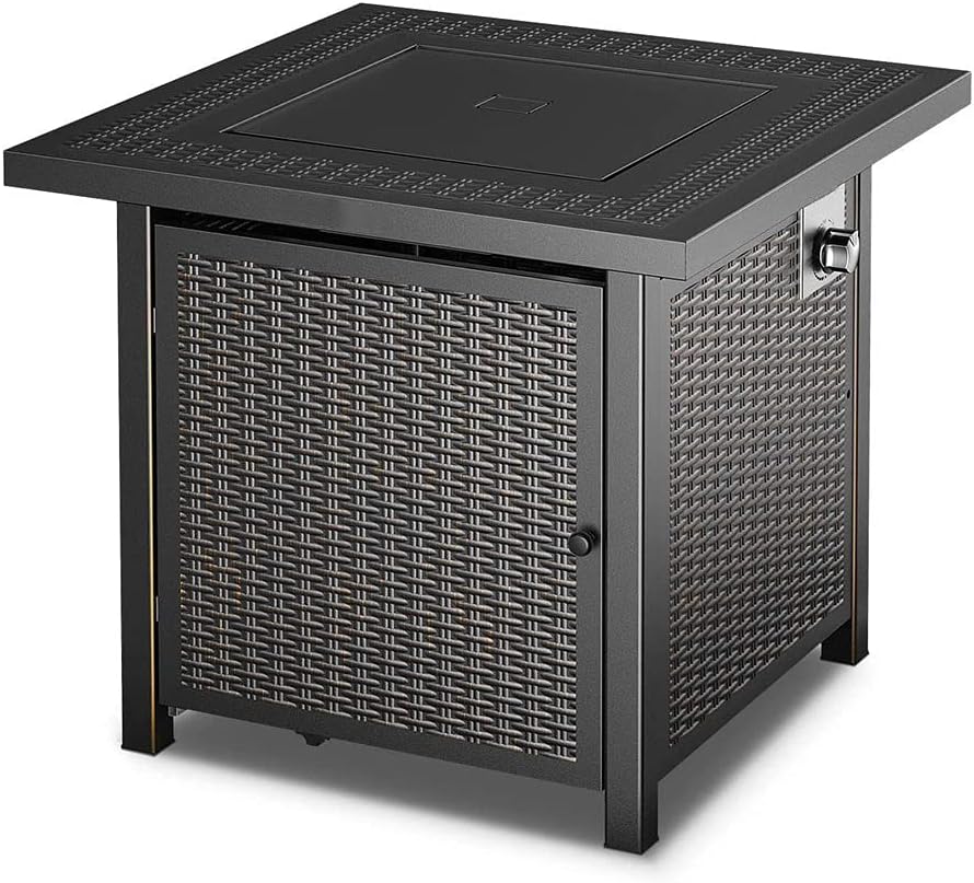 28 Inch 50,000 BTU Auto-Ignition Propane Fire Pit Table Y819178