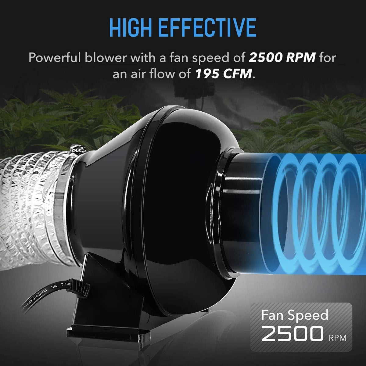 4 Inch 195 CFM Inline Fan Carbon Filter Ducting Ventilation Kit H944375