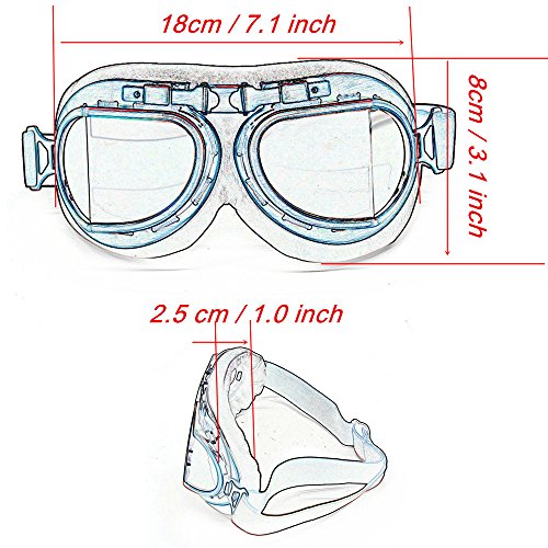 Vintage Pilot Style Motorcycle Goggles P434775