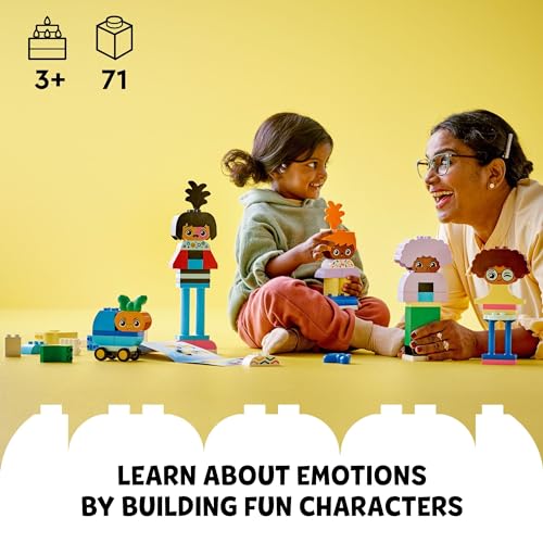 71 Colorful Bricks Buildable People Toy with 5 Characters and 10 Role-Play Faces U6414