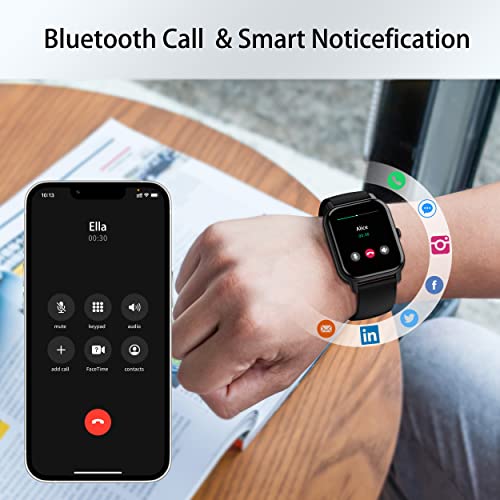 Black 1.85" Smart Watch with Heart Rate Monitor Y675746