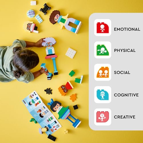 71 Colorful Bricks Buildable People Toy with 5 Characters and 10 Role-Play Faces U6414