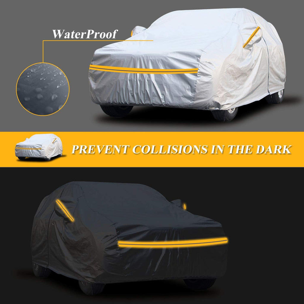 SUV Car Cover Waterproof All Weather 6 Layers with Zipper Cotton H20812