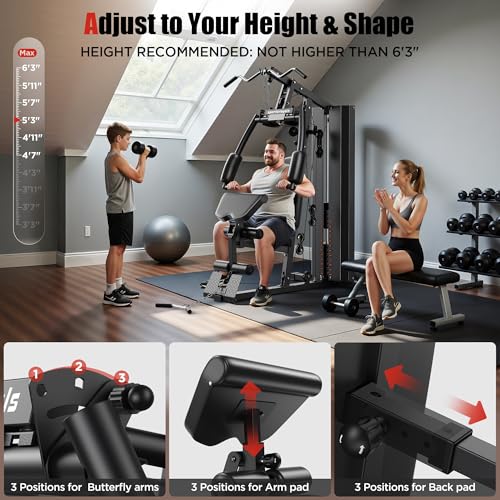 154LBS Weight Stack Multi Home Gym Station W601137