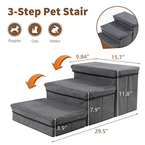 2-Tier Adjustable Pet Steps for Small Medium Dogs B2217