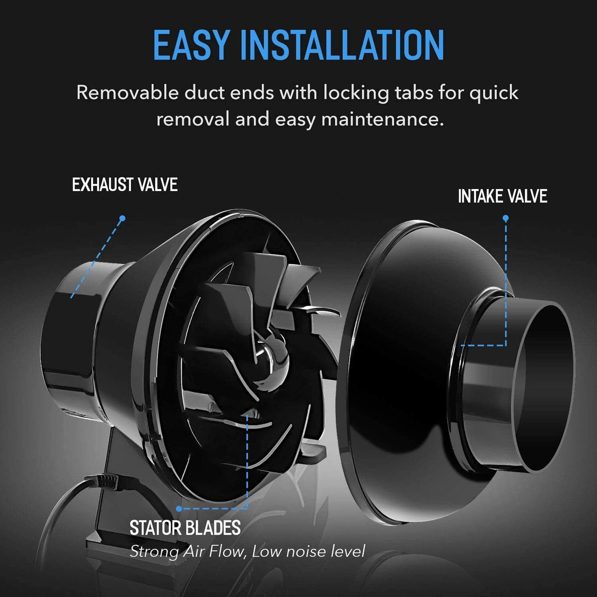4 Inch 195 CFM Inline Fan Carbon Filter Ducting Ventilation Kit H944375