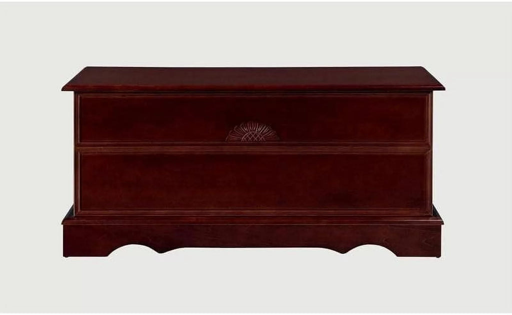 Warm Brown Cedar Lined Wood Storage Blanket Chest Trunk S785484