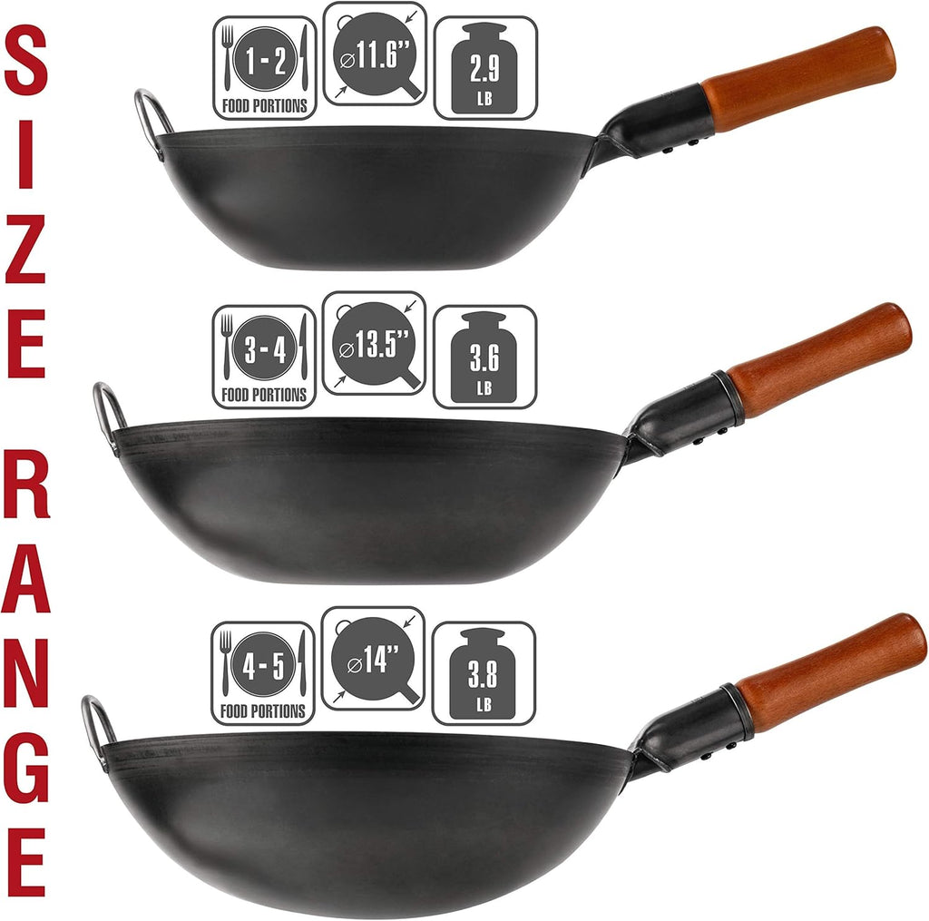 14" Carbon Steel Wok Pan N9963