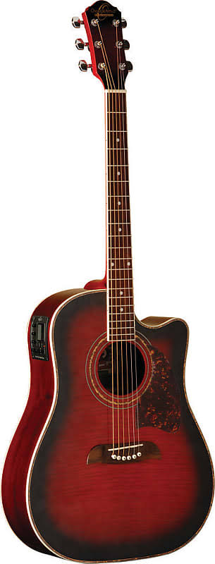 Flame Black Cherry Acoustic-Electric Guitar C186
