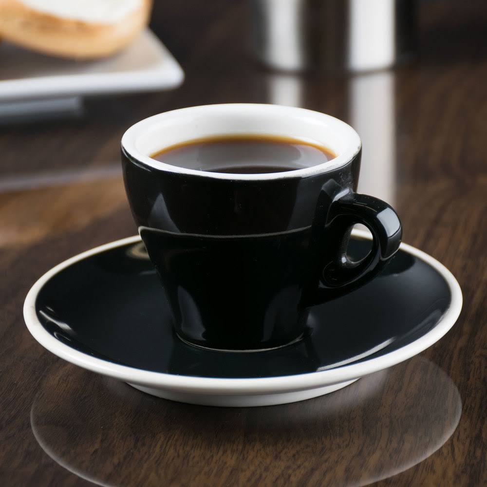 Black 3.5 oz Espresso Cup with Saucer D759737
